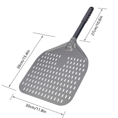 G.a HOMEFAVOR Pizzaschieber perforiert aus harteloxiertem Aluminium