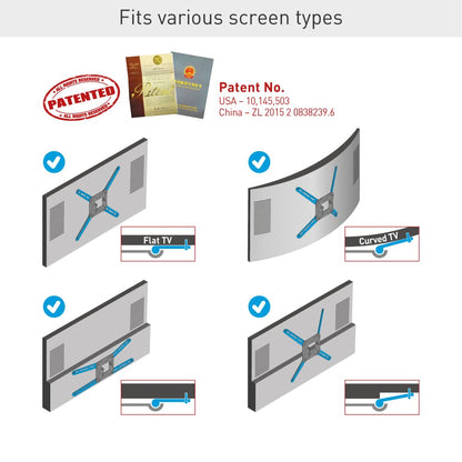 Barkan 76cm Schwenkbar Neigbar TV Wandhalterung - 13-65 Zoll VESA 400x400