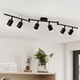Leselux LED Deckenstrahler 6-flammig, schwarz, GU10, schwenkbar – Spotbalken aus Metall mit sechs verstellbaren Spots