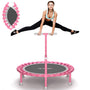 ZCMHAXJ Fitnesstrampolin klappbar, Ø 101,6 cm, mit Haltegriff, 204 kg – runde Sprungmatte mit Bungee-Seilen