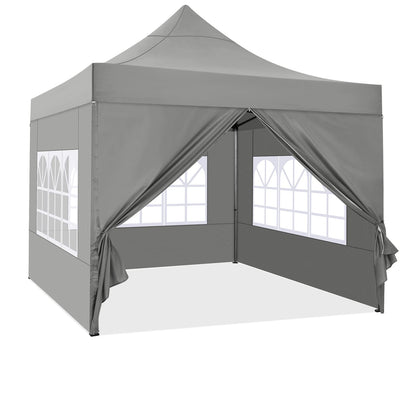 COBIZI Pop-Up Pavillon 3×3 m, wasserdicht, mit Seitenwand & Tasche, Grau