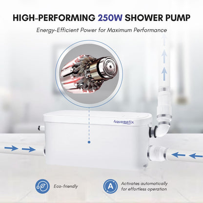 Aquamatix Duschpumpe 250W Hebeanlage Abwasserpumpe kompakt