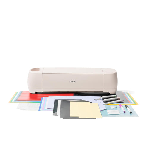 Cricut Explore 4 Intelligenter Schneideplotter - Essentials-Paket. Weißer, rechteckiger Plotter schneidet präzise Vinyl, Karton für DIY.