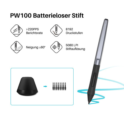 HUION Inspiroy H1060P Grafiktablett mit batterielosem Eingabestift