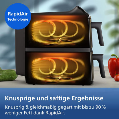 Philips Airfryer NA460/00 Stacked Dual Basket Heissluftfritteuse