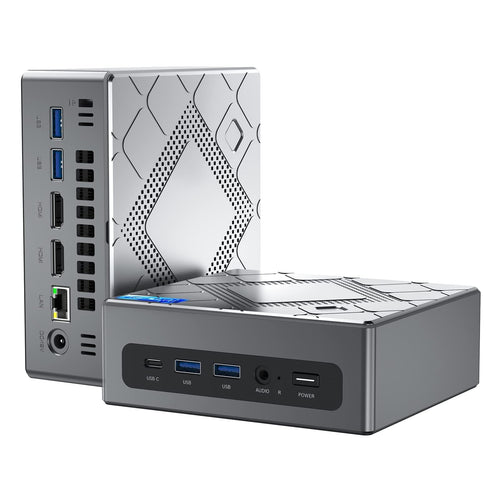 NiPoGi CK10 Mini PC - Intel i5-12600H, 16GB/512GB SSD, Win 11 Pro. Kompakter, schwarzer Quader für Office & Multimedia.