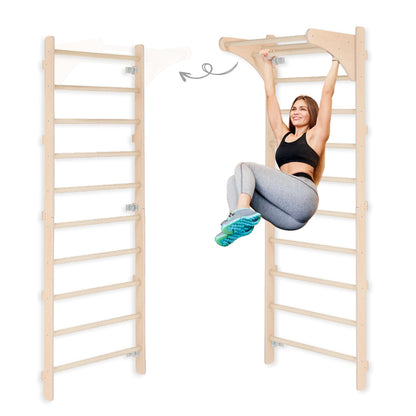 Holz-Sprossenwand Klimmzugstange Erwachsene – 230 cm
