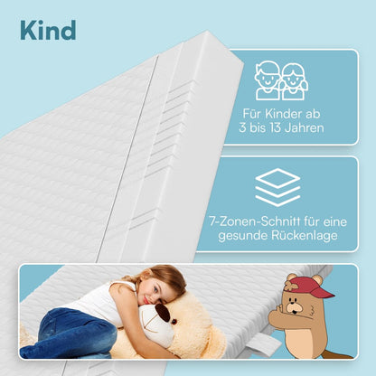 Bellabino Twist Kindermatratze 120x200 cm, Kaltschaum, H1/H2