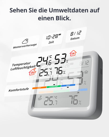 SwitchBot Meter Pro WLAN-Wetterstation mit Aussensensor und Hub Mini