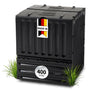 Garantia ECO-King Komposter 400 L aus Recyclingkunststoff, schwarz, mit zwei Einfüllklappen und Deckel