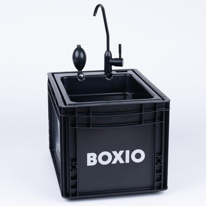 BOXIO WASH – Mobiles Spülbecken 40x30 Eurobox mit Pumpe