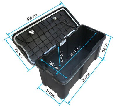 DAKEN Blackit 2 Deichselbox 550 x 250 x 295 mm, 23 Liter