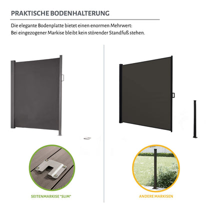 empasa Seitenmarkise Slim Sichtschutz Sonnenschutz anthrazit 160x300