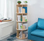 Heehee drehbares Massivholz Bücherregal - 4-stöckig. Vierstufiges, quadratisches Massivholzregal zur platzsparenden Aufbewahrung von Büchern.