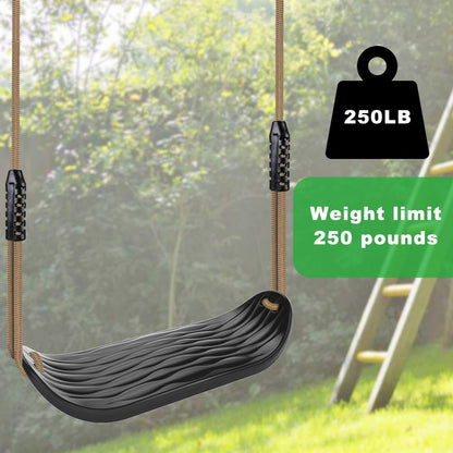 SELEWARE Kunststoff-Schaukelsitz Baumschaukel-Set – Schwarz 2er-Pack