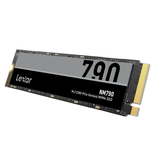 Lexar NM790 M.2 NVMe SSD 1TB - PCIe Gen4x4 2280. Schwarze, rechteckige Platine. Für schnellen Datenspeicher in PCs.