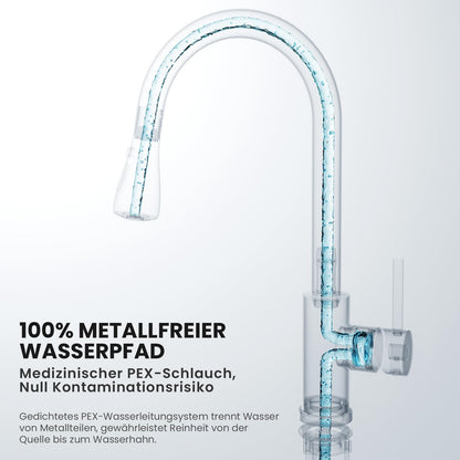 CECIPA Küchenarmatur Hochdruck mit ausziehbarer Brause, Edelstahl