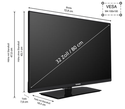 TELEFUNKEN XH32VP750M Smart TV - 32 Zoll HD-Ready Schwarz