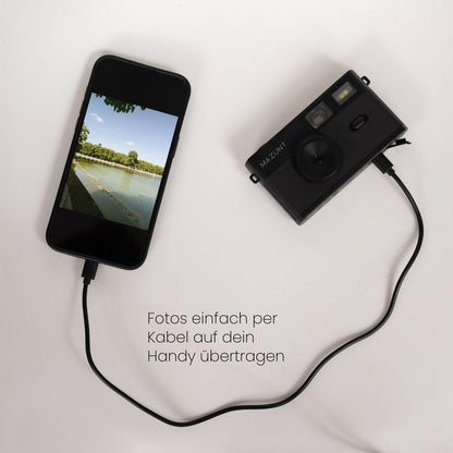 MAZUNT Retro Digitalkamera MAZ25, 12 MP, bildschirmfrei, braun