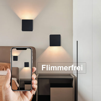 Homefire LED Wandleuchte Up Down Aussen/Innen 4er Set, Schwarz 3000K