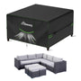 BEEWAY Gartenmöbel Abdeckung 250x250x92 cm, wasserdicht, 420D Oxford-Gewebe mit Befestigungsriemen