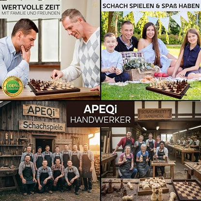 APEQi® Premium Schachspiel Holz magnetisch - 38x38cm
