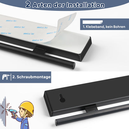 Dmore Magnetleiste Messer 59 cm, magnetisch mit 15 Haken, schwarz