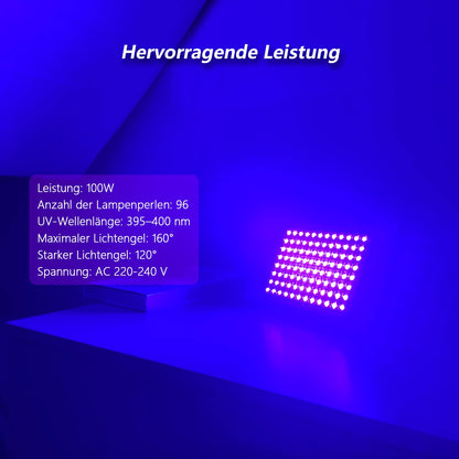 Glostars UV Schwarzlicht Strahler 100W LED IP66, 2er-Pack