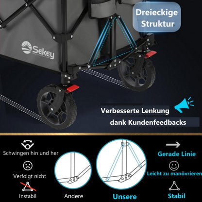 Sekey XXL Plus Bollerwagen faltbar geländetauglich - Anthrazit
