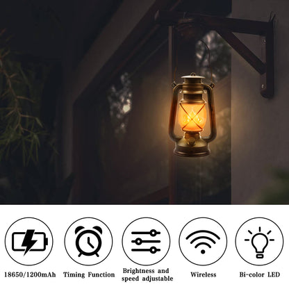 Hzitcigm LED Laterne Vintage 2er-Set, USB aufladbar, mit Fernbedienung