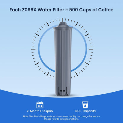 GLACIER FRESH Wasserfilter GF-096X kompatibel mit Jura E8/E6, 4 Stück