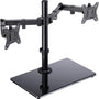 ErGear Monitor Halterung 2 Monitore, 13-32 Zoll, VESA 75/100 – Doppelmonitorarm mit Edelstahl-Standfuss