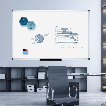VIZ-PRO Whiteboard magnetisch – mit Alurahmen, 150x90 cm