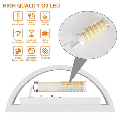 HYDONG LED Gips Wandleuchte Up/Down – 2 Stück, weiss, warmweiss