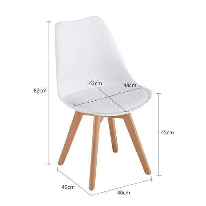 Deuline Oslo Esszimmer Polsterstuhl - 4er-Set Weiss 521249