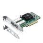 10Gtek 10Gb PCI-E X520-DA2 Netzwerkkarte - Dual SFP+, grüne Platine mit zwei SFP+ Ports, silberne Slotblende für 10GbE.