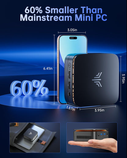 NiPoGi Essenx E1 Mini PC - Intel N150, 16GB/512GB, Win 11 Pro