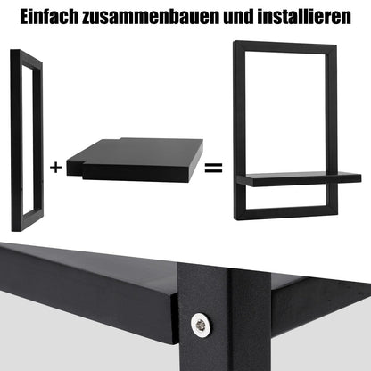 hi-home Schweberegal 3er-Set Wandregal Holz Schwarz