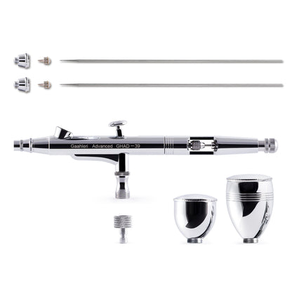 Gaahleri GHAD-39 Airbrush-Set Dual-Action mit 0,35 & 0,5 mm Düsen, zwei Schwerkraft-Flüssigkeitsbecher