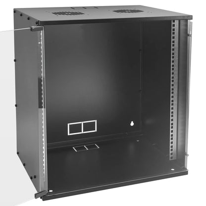 HMF 65712-02 Netzwerkschrank 19 Zoll - 12 HE 400mm Tiefe Schwarz