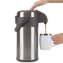 Olerd Pump-Thermoskanne Kaffeespender 4,0L - Silber Edelstahl. Zylindrisch, mit Pumpfunktion. Hält Kaffee warm und portioniert.