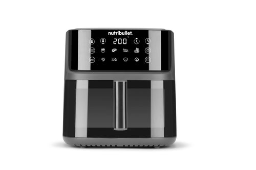 nutribullet Crisplite Vision NBA0811DG Heissluftfriteuse, mattschwarz, 8L. Kompaktes Gerät zum Frittieren, Backen und Braten ohne Öl.