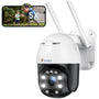 Ctronics PTZ Dome WLAN Kamera Aussen - 5X Optischer Zoom. Weiße Dome-Kamera zur drahtlosen Aussenüberwachung.