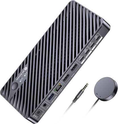 AV Access KVM Switch Docking Station 4K Dual Monitor 100W PD. Schwarz. KVM Switch für 2 PCs an 2x 4K Monitore; 100W PD.