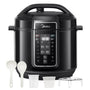 Midea Elektrischer Schnellkochtopf 9-in-1 Multikocher 8L - Schwarz. Runder, schwarzer Topf für Druckgaren, Slow Cooking und vielseitiges Kochen.