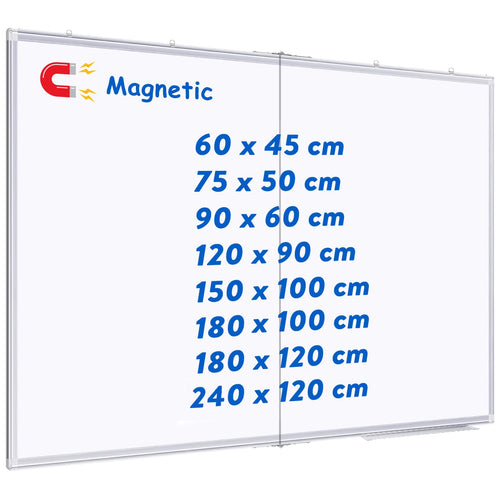 maxtek Whiteboard Magnettafel Trocken Abwischbar 150x100 cm. Rechteckig, weiß, für Marker und Magnete.