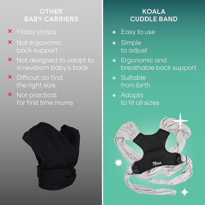 Koala Babycare Babytragetuch Neugeborene - Hellgrau bis 9kg