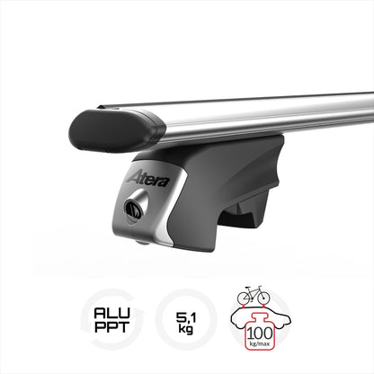 Atera Signo RTD Dachträger - Alu Aero Silber für Dachreling 122cm