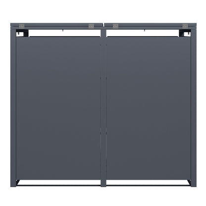 DEGAMO MÜNCHEN Mülltonnenbox 2x 120L Stahl Anthrazit
