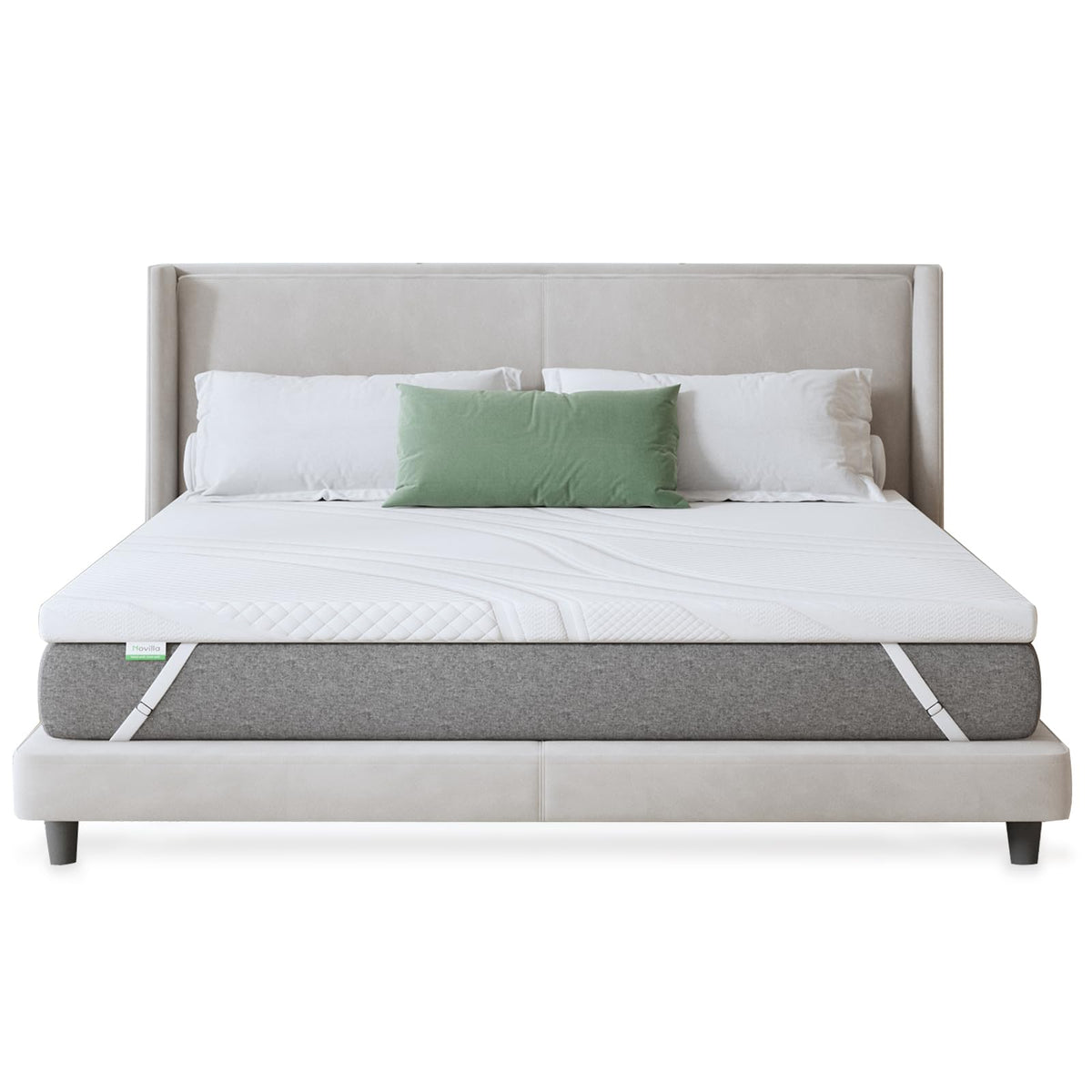 Novilla Gel Memory Foam Matratzen Topper 140x200 - 5 cm Höhe. Rechteckig, für Komfort & Druckentlastung.